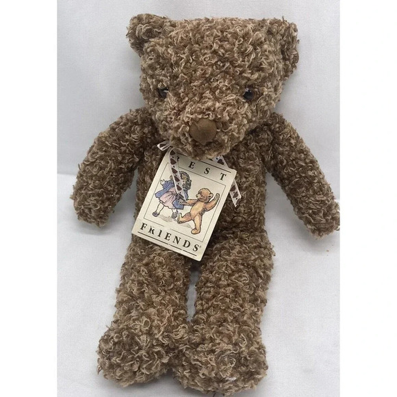 Best Friends Teddy Bear 1985 AMC Associate Merchandising Corp. Heart ribbon tie - Picture 1 of 15